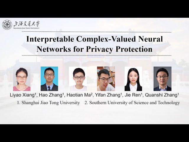 Interpretable Complex-Valued Neural Networks for Privacy Protection