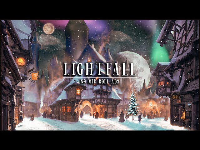 Festive Winter Ambience Cozy Fantasy ASMR Room: Lightfall at Old Favour Pass ❄️