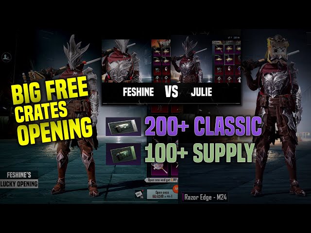Crates opening 200+ classic 100+ supply | Feshine & Julie | PUBG MOBILE CZ