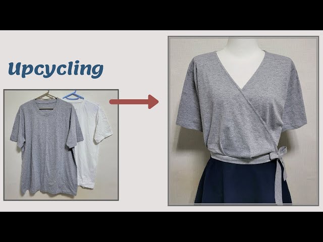 DIY Upcycling a T-Shirt|/티셔츠 리폼/면티/블라우스/흰티/Blouse/Reform Old Your Clothes/안입는옷 리폼/Refashion/옷수선/옷만들기