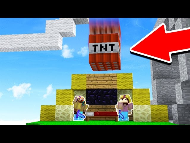NOOBS DROP MASSIVE TNT ON MINECRAFT PROS! (Minecraft Trolling)