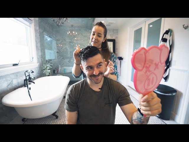 getting a haircut from my girlfriend