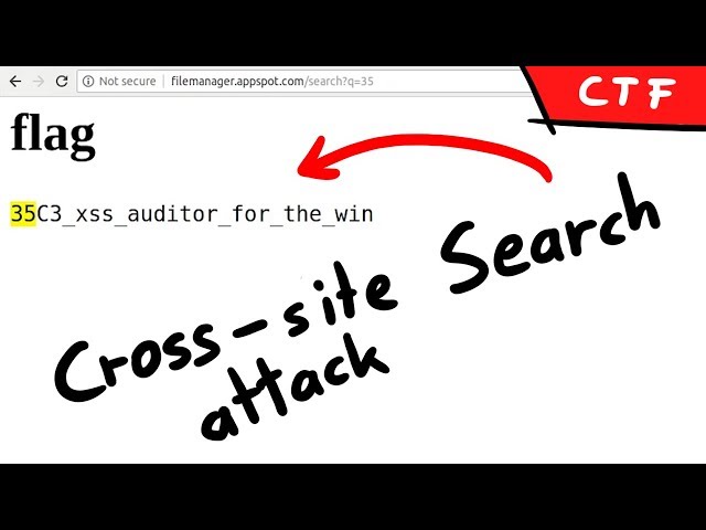 XS-Search abusing the Chrome XSS Auditor - filemanager 35c3ctf