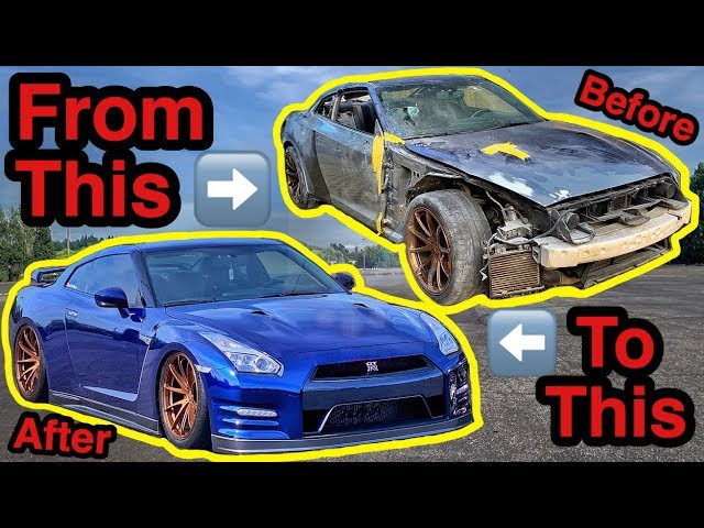 Rebuilding A Salvage Auction NISSAN GTR in 10 MINUTES like THROTL