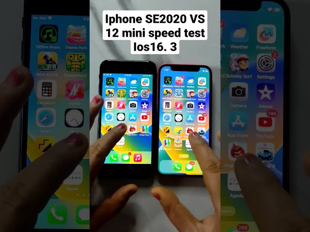 iphone SE2020 VS 12mini Speed test Ios16.3