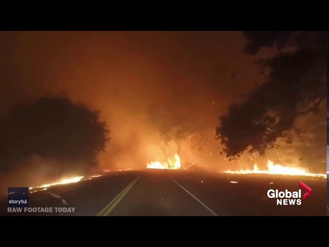 Driving through the California wildfires, spectacular footage!