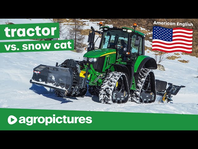 Tractor vs. snow cat for nordic trails 🇺🇸 John Deere, Kubota, Lindner and Massey Ferguson on tracks