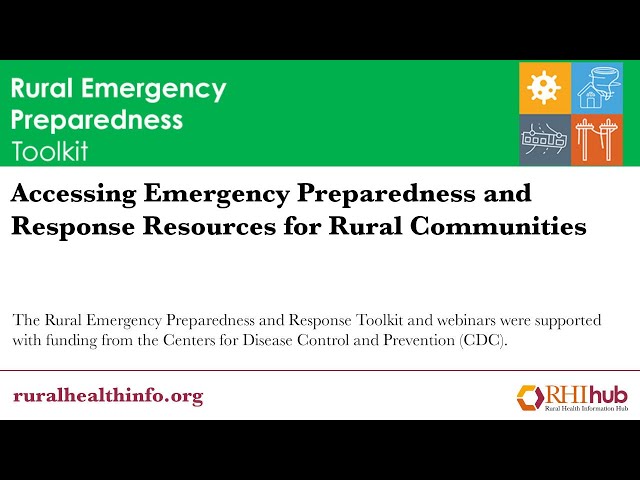 Accessing Emergency Preparedness and Response Resources for Rural Communities