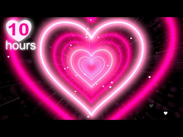 Heart Tunnel💖Pink Heart Background | Neon Heart Background Video | Wallpaper Heart 4K Loop 10 hours