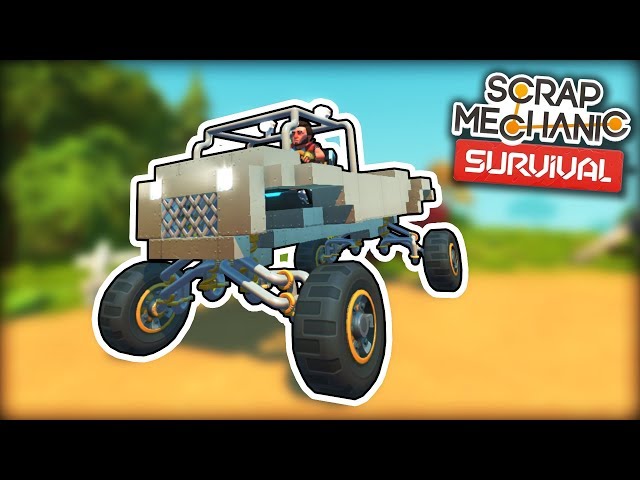 I Built a Car with Adjustable Suspension for Exploring the Map! (Scrap Mechanic Survival Ep.8)