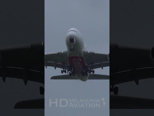 AMAZING AUDIO! TURN UP YOUR VOLUME | Emirates Airbus A380 Takeoff at BHX Airport #shorts