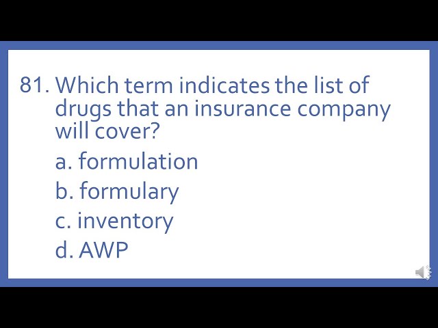 PTCB PTCE Practice Test Question 81 - Insurance Vocabulary and Pharmacy Terms (CPhT Test Prep)