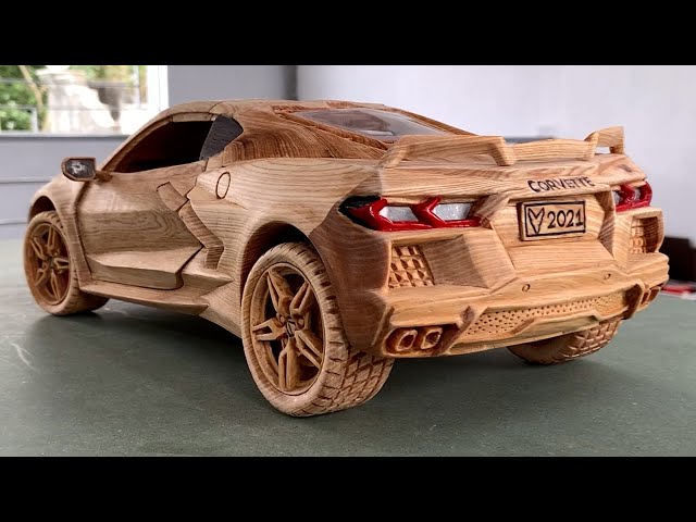 Wood Carving -  2020 Chevrolet Corvette C8 - Woodworking Art