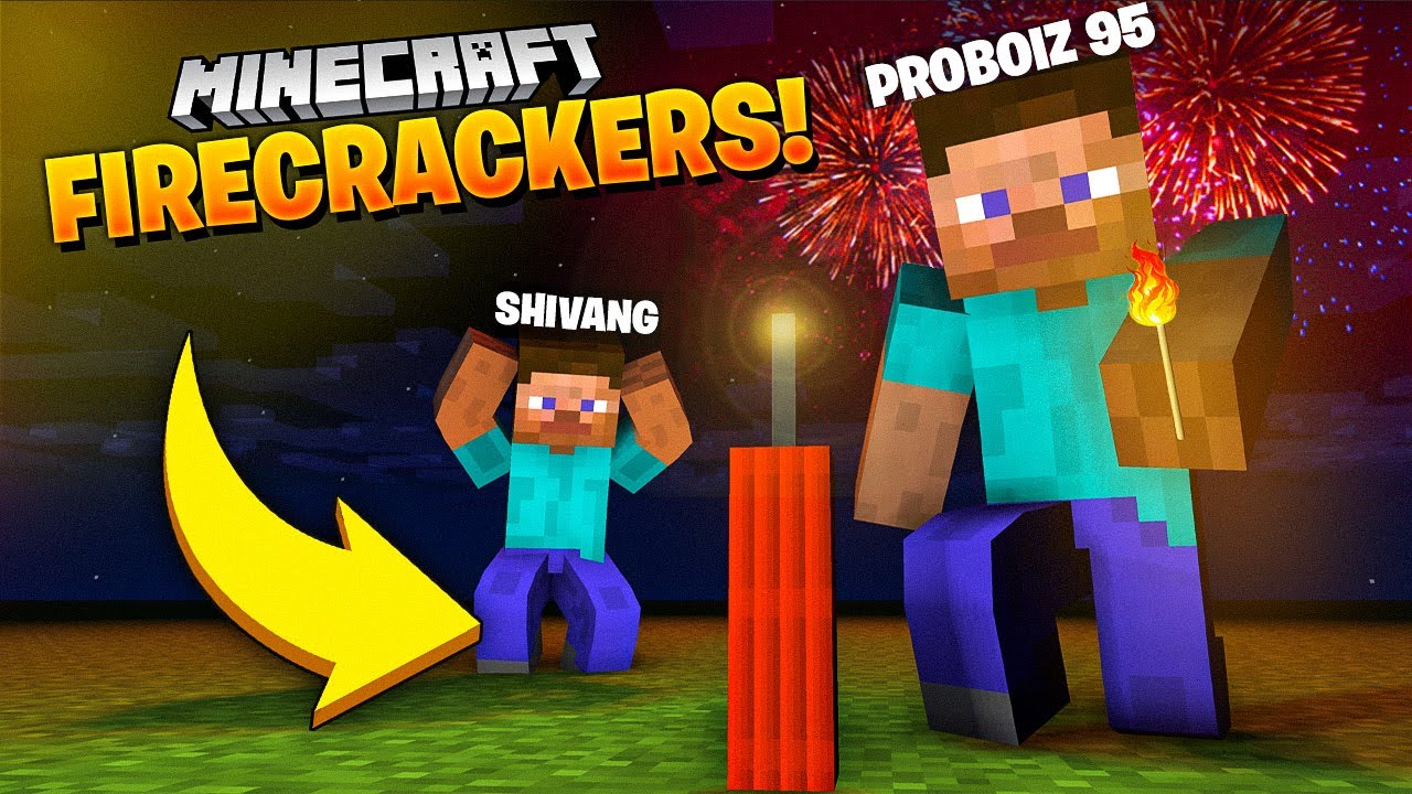 Trying Diwali Firecrackers in Minecraft with @Gaming with shivang 2.0