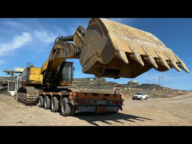 Loading & Transporting The Caterpillar 385C With Goldhofer Trailer - Fasoulas Heavy Transports - 4k