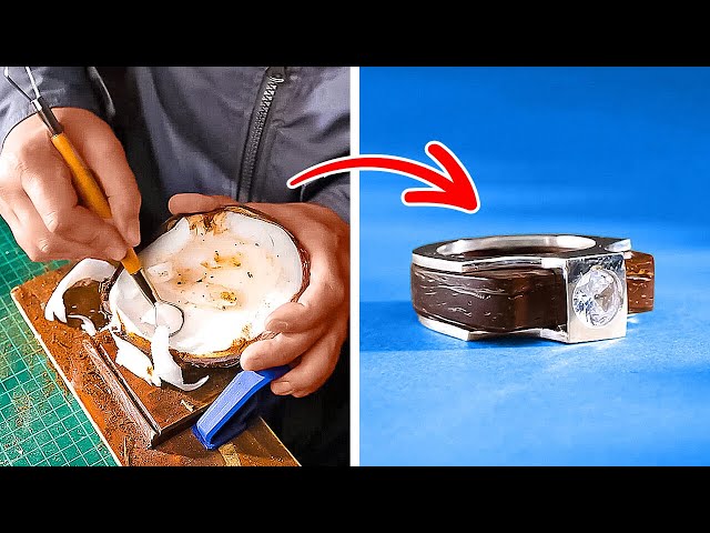 Nice-Looking Ring Out Of Coconut 🥥 How to Make Jewelry From Cheap Materials 💍