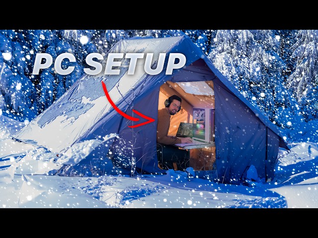 Overnight Blizzard Camping with a PC Setup