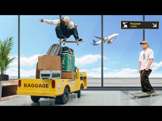 Ultimate Skateboard Challenge In An Empty Airport!