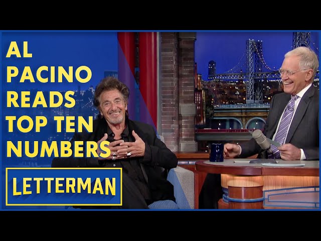 Al Pacino Reads The Top Ten Numbers | Letterman