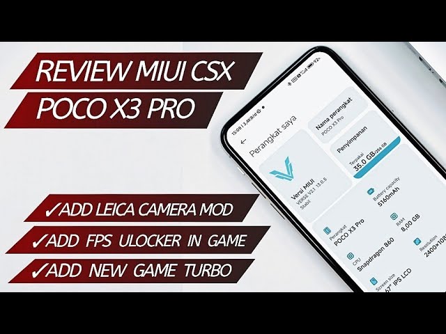 REVIEW MIUI CSX POCO X3 PRO | UNLOCK 90 FPS PUBGM | ADD FPS UNLOCKER FOR GAME !!!