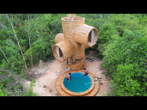 Building Craft-Temple Bamboo Villa And Bamboo Swimming Pool [Full Video]