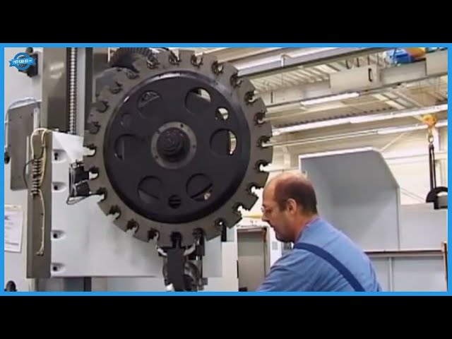 Manufacturing Process Of CNC Machining Center. Installation The Giant And Modern CNC Factory.