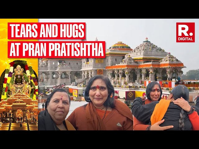 Watch: Uma Bharti, Sadhvi Rithambara embrace, shed tears of joy after Ram Mandir Pran Partishtha
