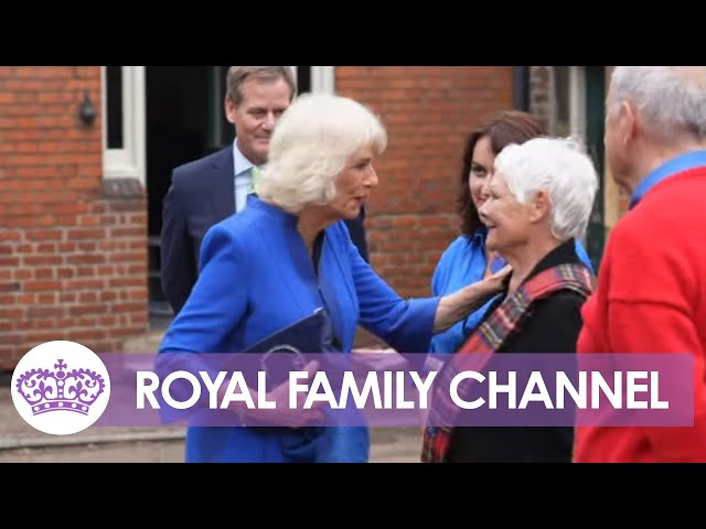 Queen Camilla Greets Dame Judi Dench at Hampton Court Palace