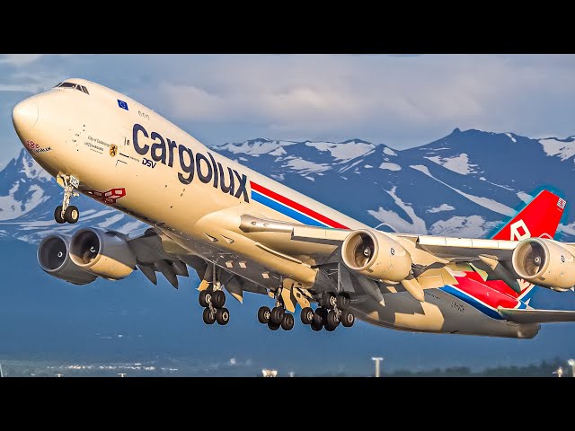 30 VERY LOUD AIRCRAFT TAKEOFFS from UP CLOSE | Anchorage Airport Plane Spotting [ANC/PANC]