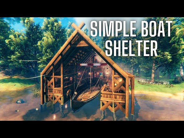 Valheim: How To Build A Simple Boat Shelter + Interior