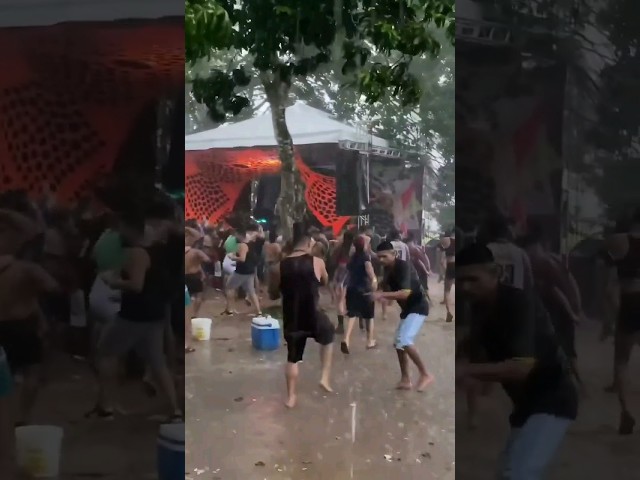 The Storm Can"t Stop The Dance ⚡️🕺 #psytrance #rave #rain #raindance #psytrancelife #storm #festival