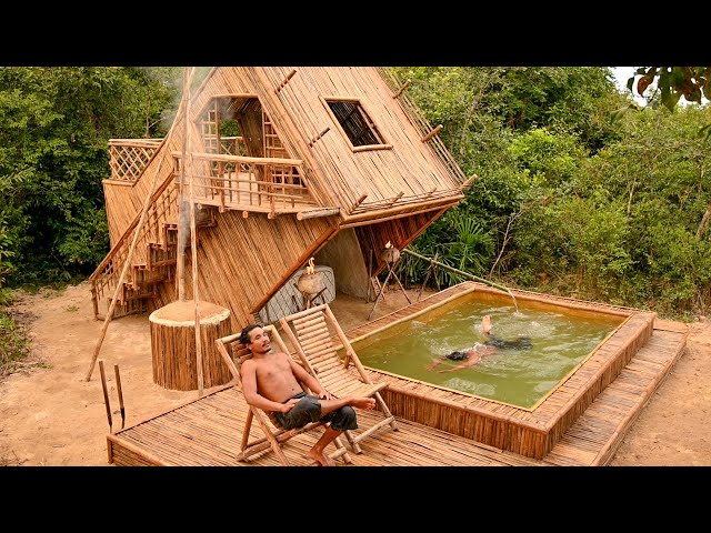 How To Building Craft-Bamboo House Villa, [Full Video]