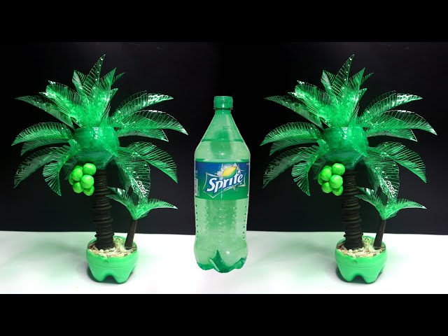 Coconut tree from plastic bottle | Plastic bottle craft ideas | Ide kreatif botol sprite