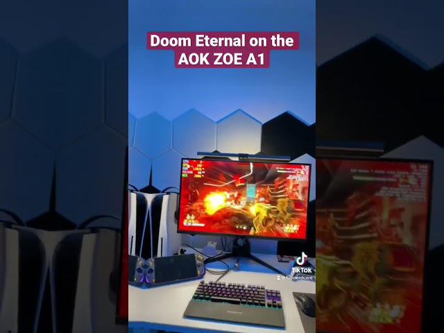 Doom Eternal Running on the AOK ZOE A1 Hooked Up to an External Monitor Via Thunderbolt #aokzoe