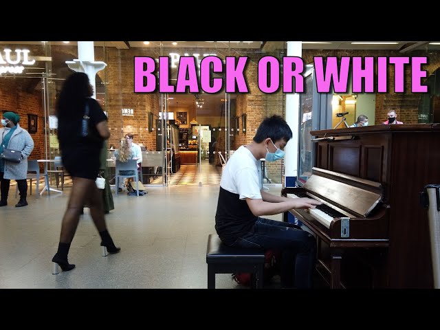 Playing Michael Jackson Black Or White on a Public Piano | Cole Lam 14 Years Old