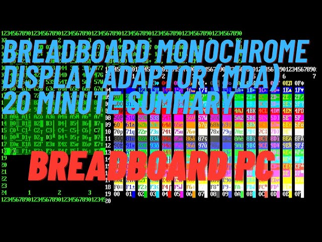 Breadboard 8088 PC 20 Minute summary MDA Video Controller #13 to #21