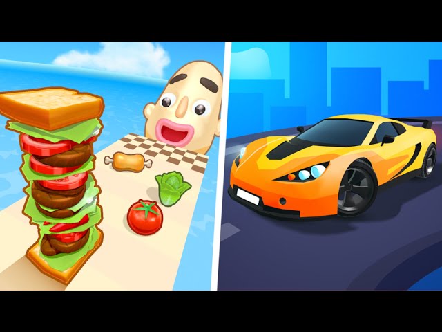 ♻️✳️ Sandwich Runner Vs Race Master 3D Car Racing Android iOS Gameplay Walkthrough 4K 36