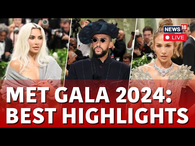 Best Looks At Met Gala 2024 | Watch Zendaya, Jennifer Lopez, Kim Kadarshian On The Red Carpet | N18L