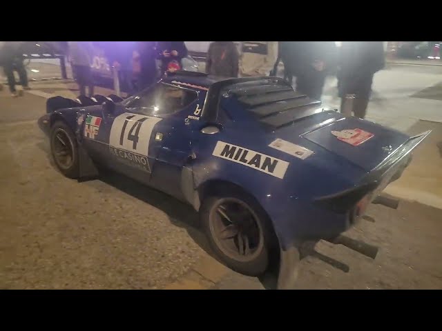 Lancia Stratos au Rallye Monte Carlo Historique à l'arrivée de l'étape Valence-Valence