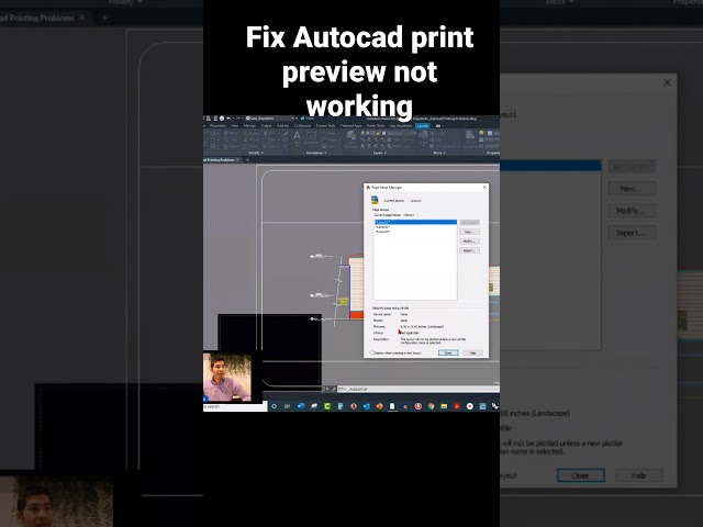 Fix Autocad print preview not working