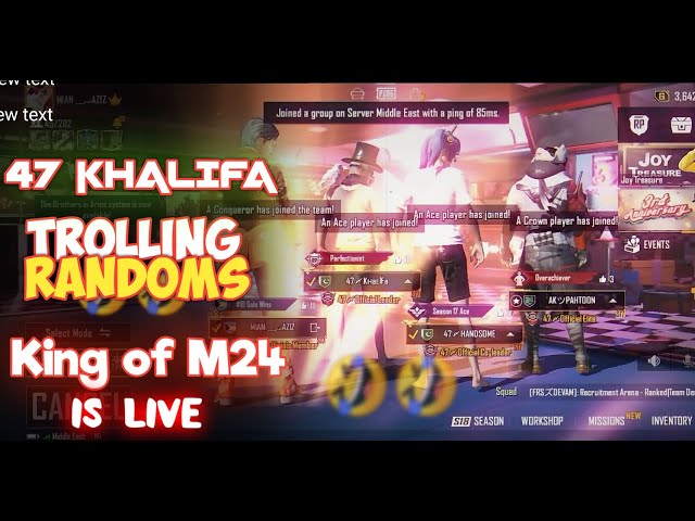 47 khalifa is live now.pung mobile joining random squad.just chill live stream