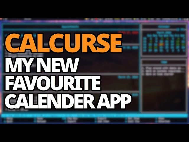 I Wanted A Calendar And Calcurse Is Exactly What I Need!