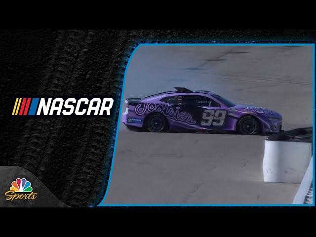 Daniel Suarez careens into Las Vegas inside wall during NASCAR Cup practice | Motorsports on NBC