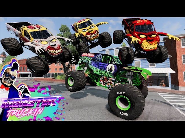 Monster Jam INSANE Racing, Freestyle and High Speed Jumps #13 | BeamNG Drive | Grave Digger