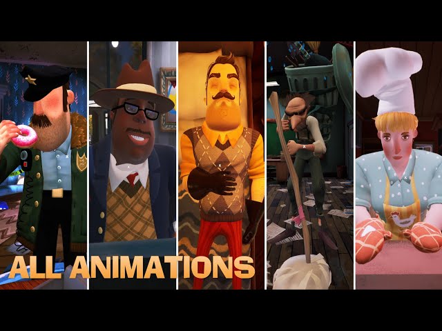 What The Neighbors Do Behind The Scenes (All Characters Animations) - Hello Neighbor 2