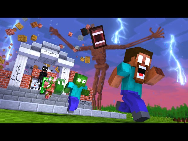 Monster School : SIREN HEAD RIP WITHER GIANT APOCALYPSE ATTACK ESCAPE - Minecraft Animation