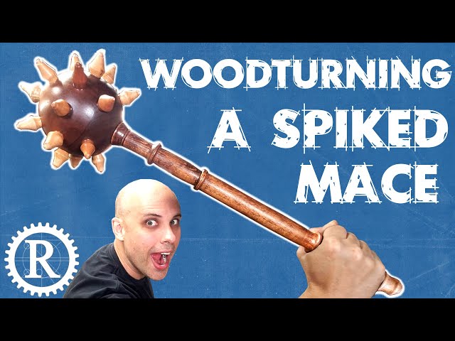 Woodturning a spiked mace