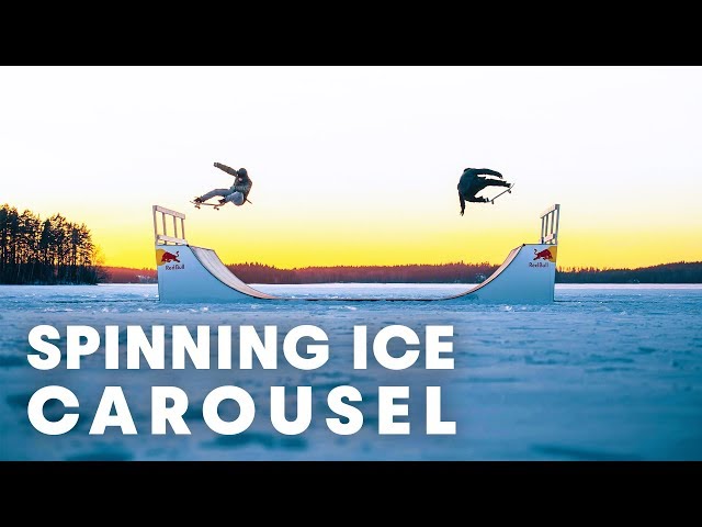 Jaakko Ojanen Skates A Spinning Ice Carousel Mini Ramp In Finland
