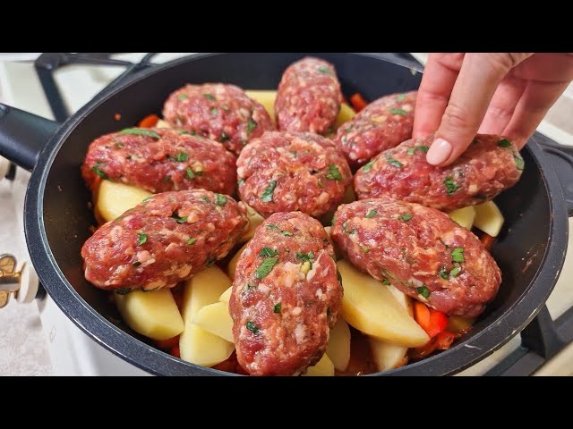 They are so delicious that I cook 3 times a week! Minced meat with vegetables! favorite recipe!