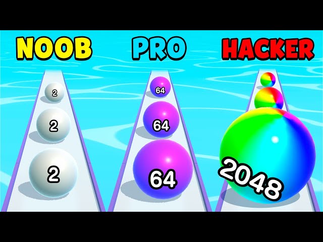 NOOB vs PRO vs HACKER - Ball Run 2048